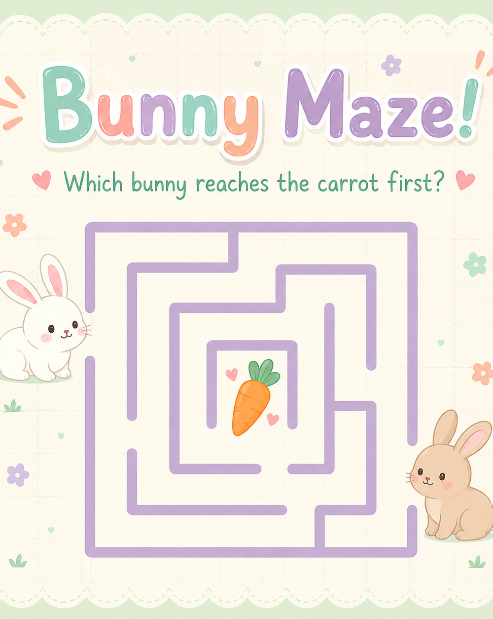 Cream Playful Maze Game Instagram Post — A Canva template pack for creating playful maze game Instagram posts, ideal for educators or parents making engaging, cr