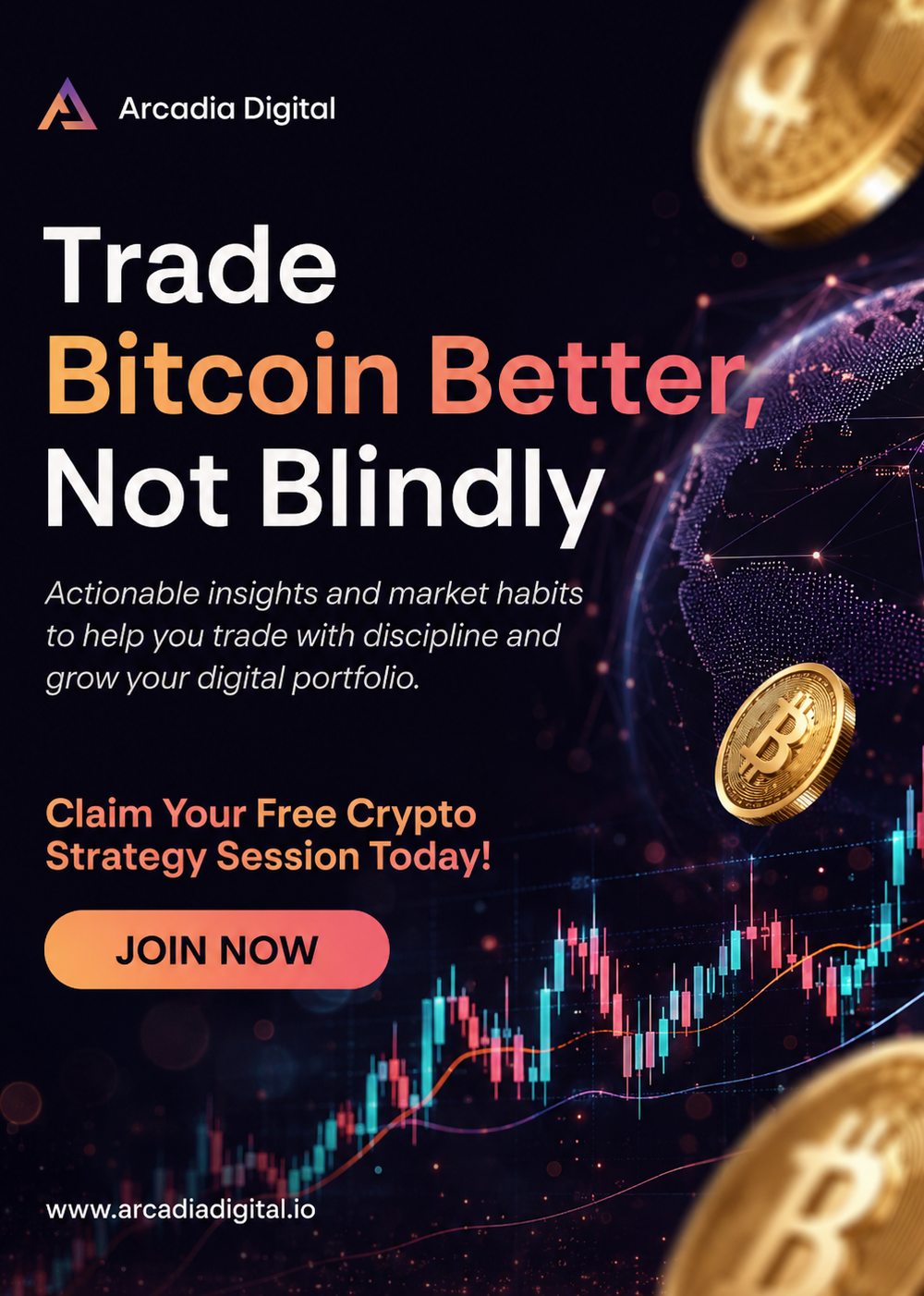 Dark and Green Modern Crypto Trading Instagram Post — A set of Canva templates for Instagram posts, designed for crypto traders. Features a dark and green modern aesthetic, i