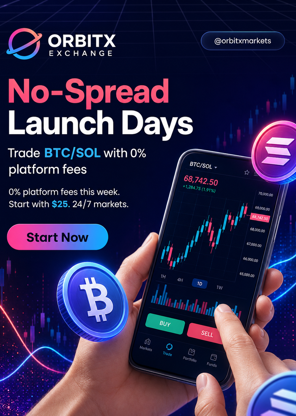 Gold Green and Black Modern Cryptocurrency Launch Instagram Post — A set of Canva templates for Instagram posts, designed for cryptocurrency launches. Features a gold, green, and black mo