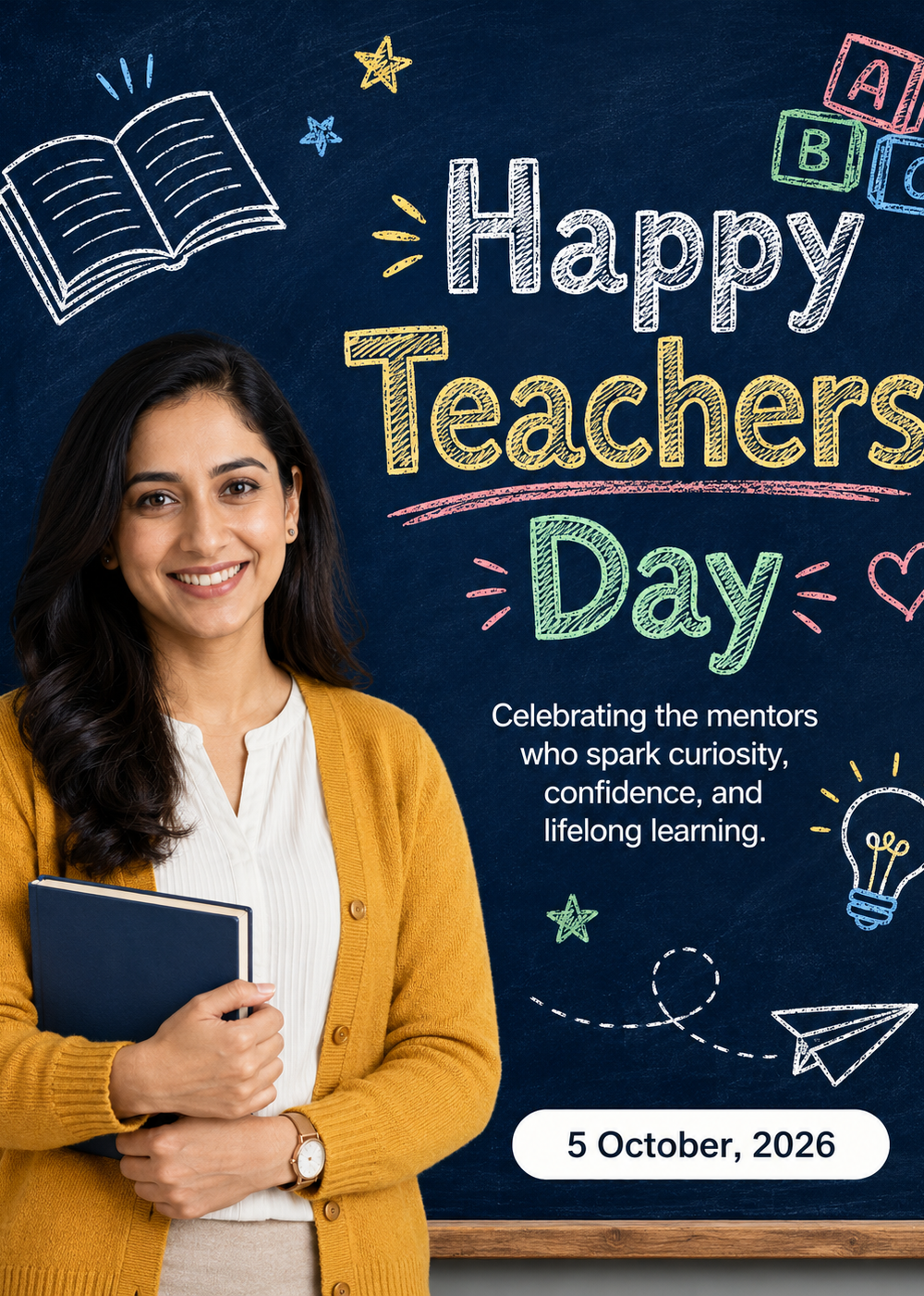 Red and White Playful Teacher's Day Instagram Post — A Canva template pack for creating playful Teacher's Day Instagram posts in a red and white color scheme, designed for t