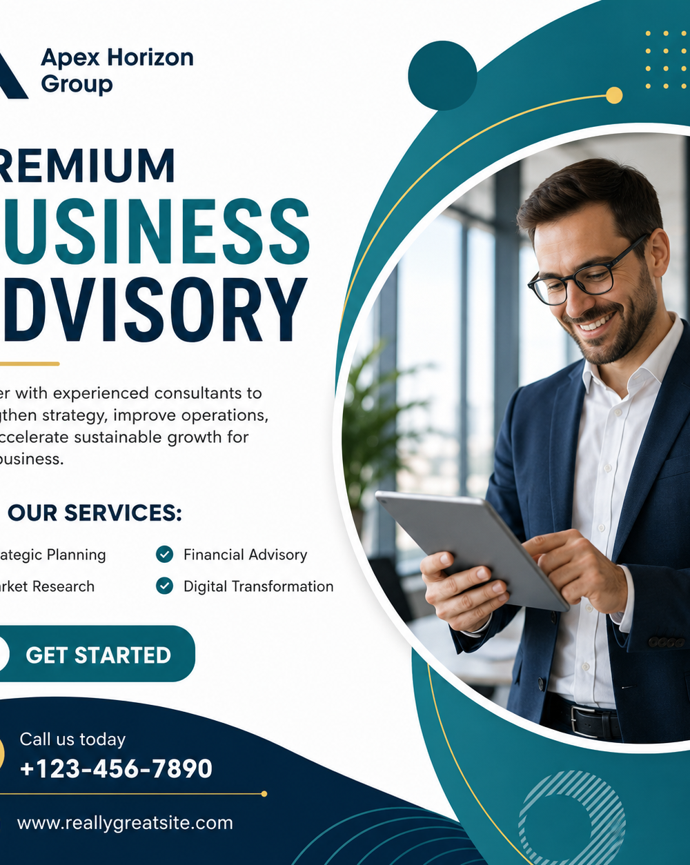 White and Green Modern Professional Business Consulting Instagram Post — A set of Canva templates for business consulting Instagram posts, featuring a white and green modern professional design